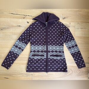 Athleta Purple and Gray Cozy Cardigan